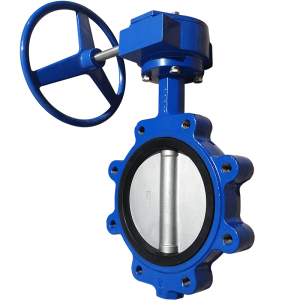 Válvula mariposa fund. con palanca y reductor D.125