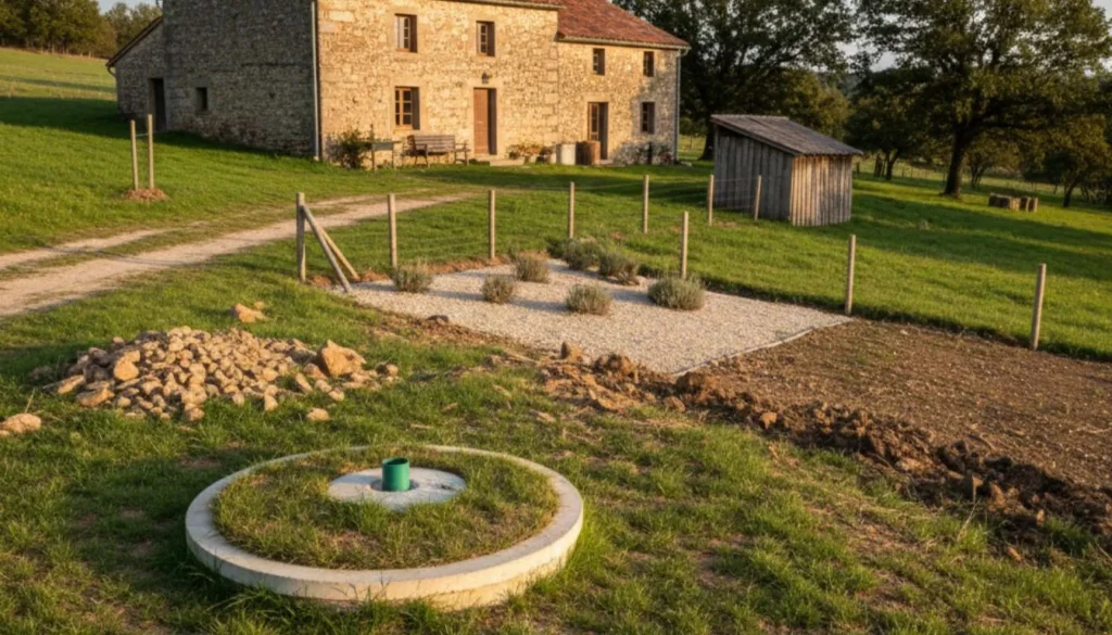 fosa septica en campo